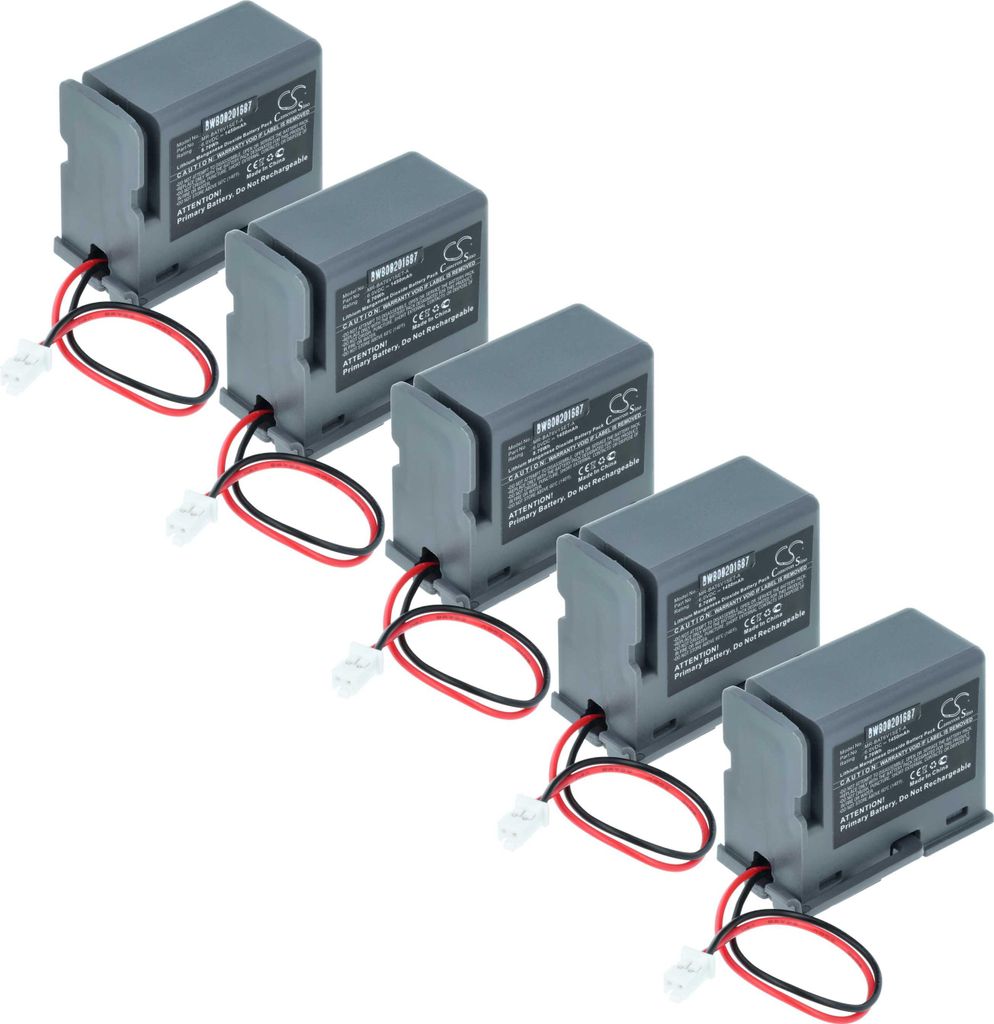 vhbw 5x Batterie kompatibel mit Mitsubishi MR-BAT6V1SET-A PLC Programmable Logic Controller (1450 mAh, 6 V, Li-MnO2)