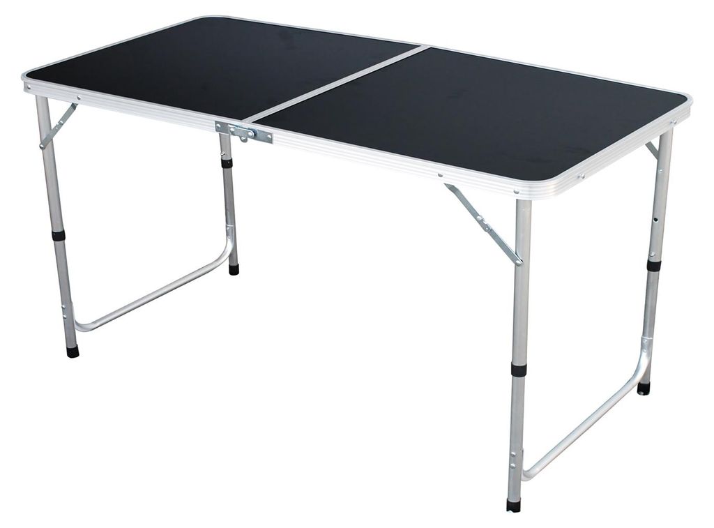 XXL Campingtisch schwarz klappbar Alu 120x60x58/70cm Produktbild 