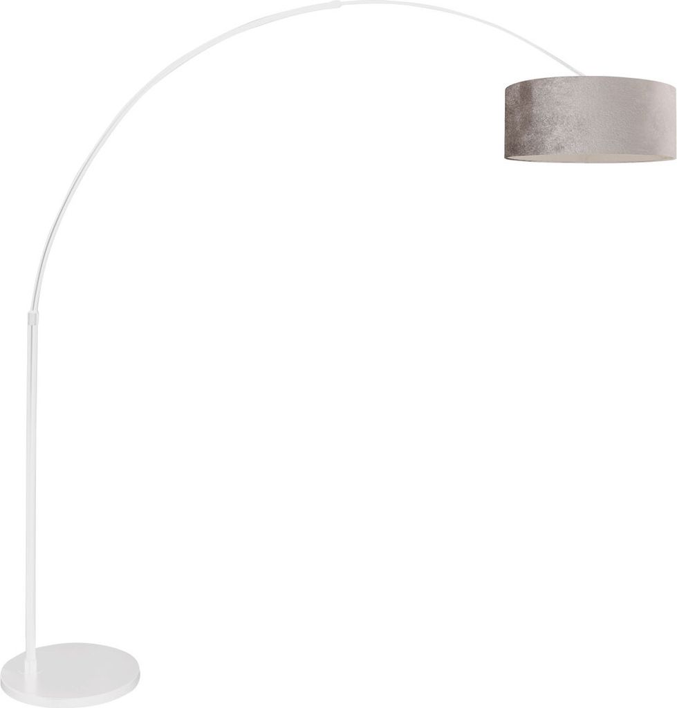 Steinhauer - stehlampe - Sparkled Light - weiß - metall veloursstoff - bogenlampe - E27 - 7172W