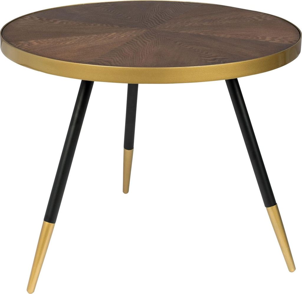 Housecraft Living Denise Couchtisch Holz Rund 61 cm Braun/ Gold