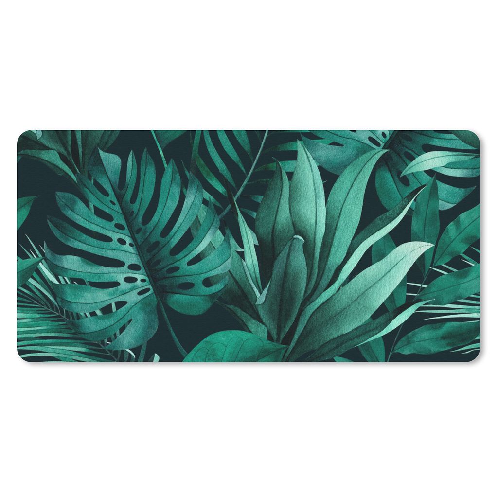 MuchoWow Schreibtischunterlage Dschungel - Pflanzen - Blatt - Junge - Mädchen - Kind 80x40 cm - XXL Mauspad - Gaming Mauspad - Gadgets und Trends