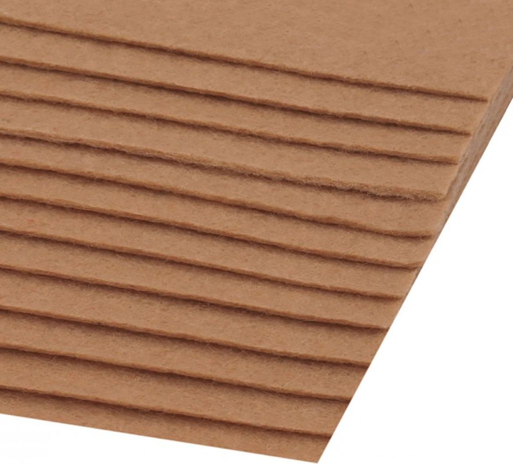 Bastelfilz 1 Bogen 20x30cm, 1,5-2mm stark, 300g/m² feste Qualität, 20 Farben, Farbe:beige-braun