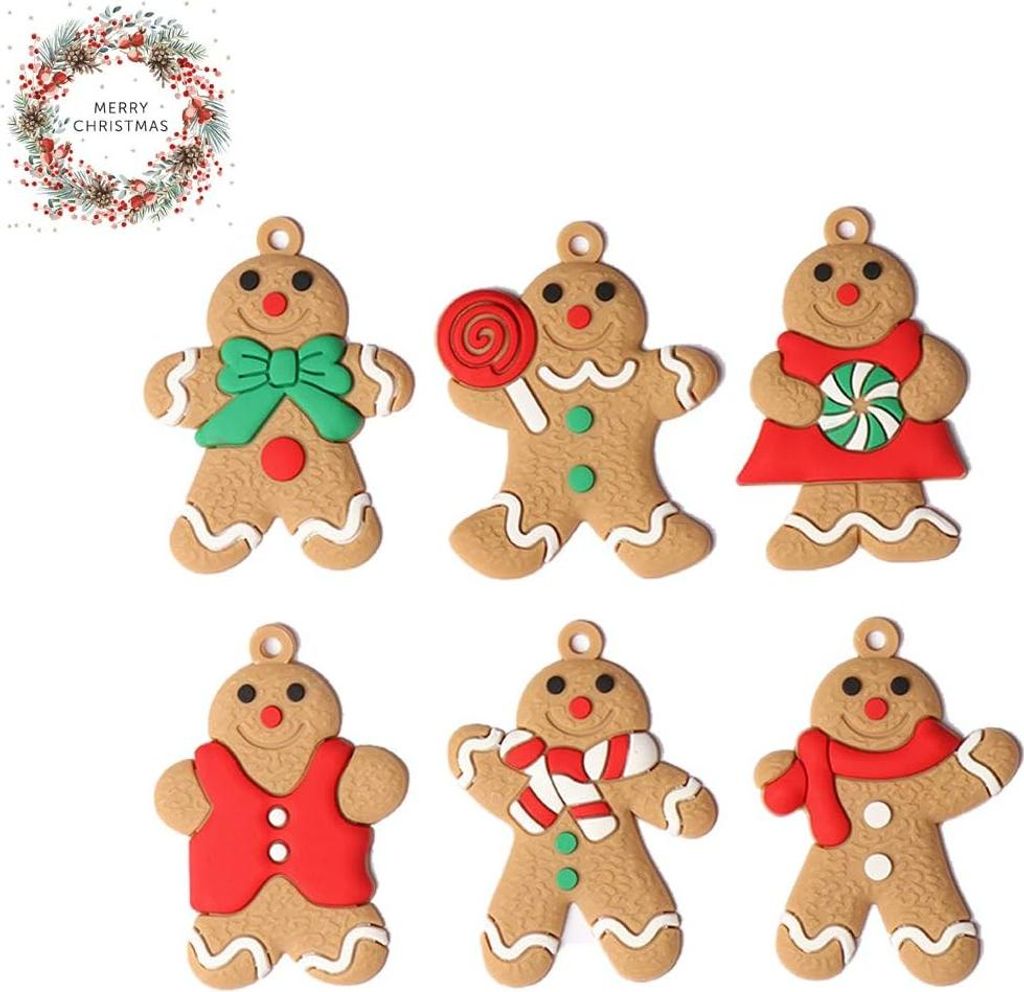 Große Lebkuchenmann-Ornamente, Lebkuchen-Weihnachtsdeko, Weihnachtsbaumschmuck