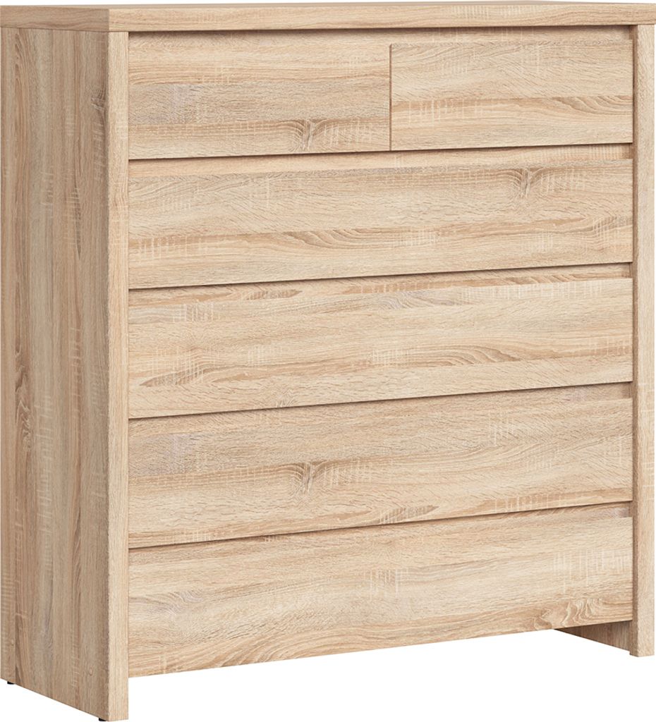 Kommode Soren mit 6 Schubladen, Holzoptik, 104.5cm
