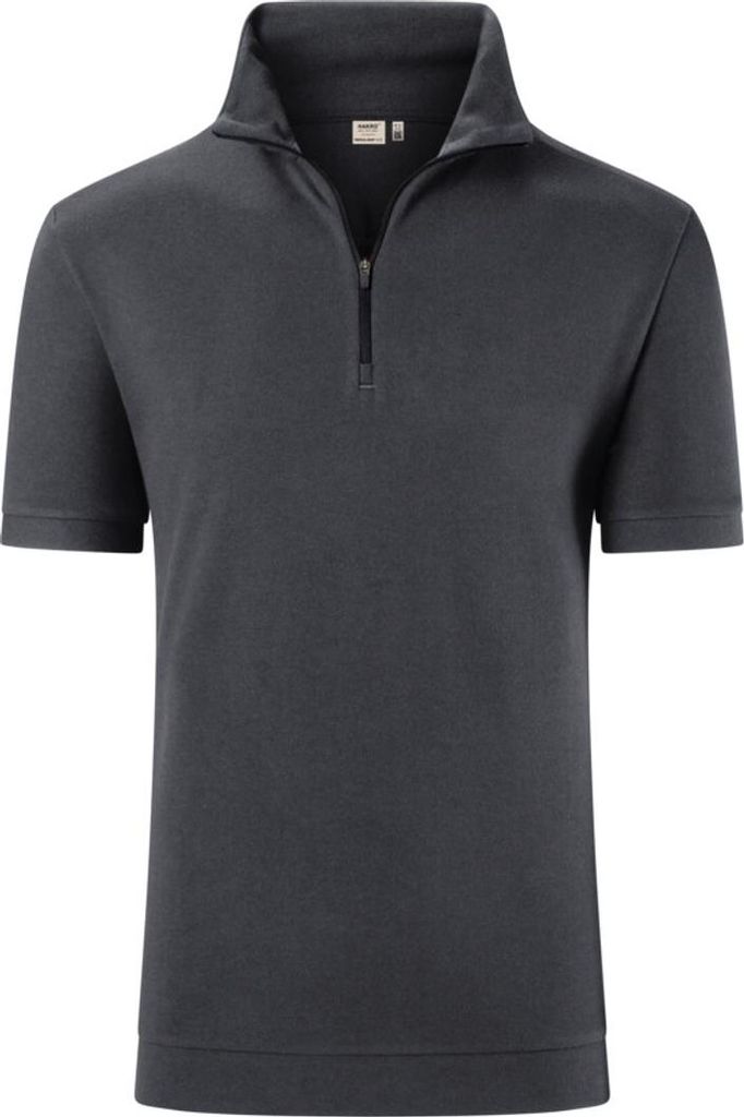HAKRO Zip-Shirt Piquè ECO #534 Gr. 6XL karbongrau