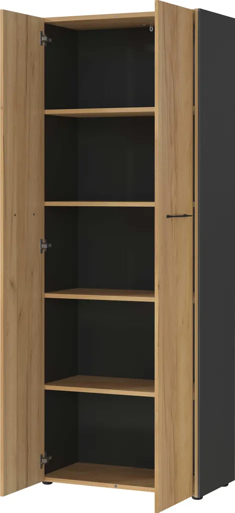 Armoire Robert 196 cm anthracite et chêne avec portes verrouillables - 7
