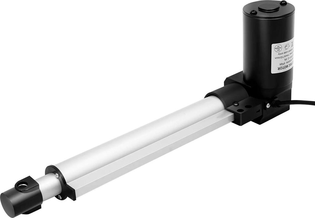 Linearantrieb - Linearaktuator mit Netzteil - 6000 N Hubkraft - Hub 230 mm - 5 mm/s - 24 V DC - IP44 - ≤50 dB - Grau