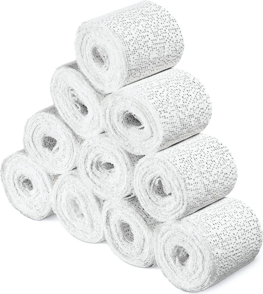 Navaris Bandes plâtrées : Set de 10 rouleaux de plâtre 5 cm x 2,7 m