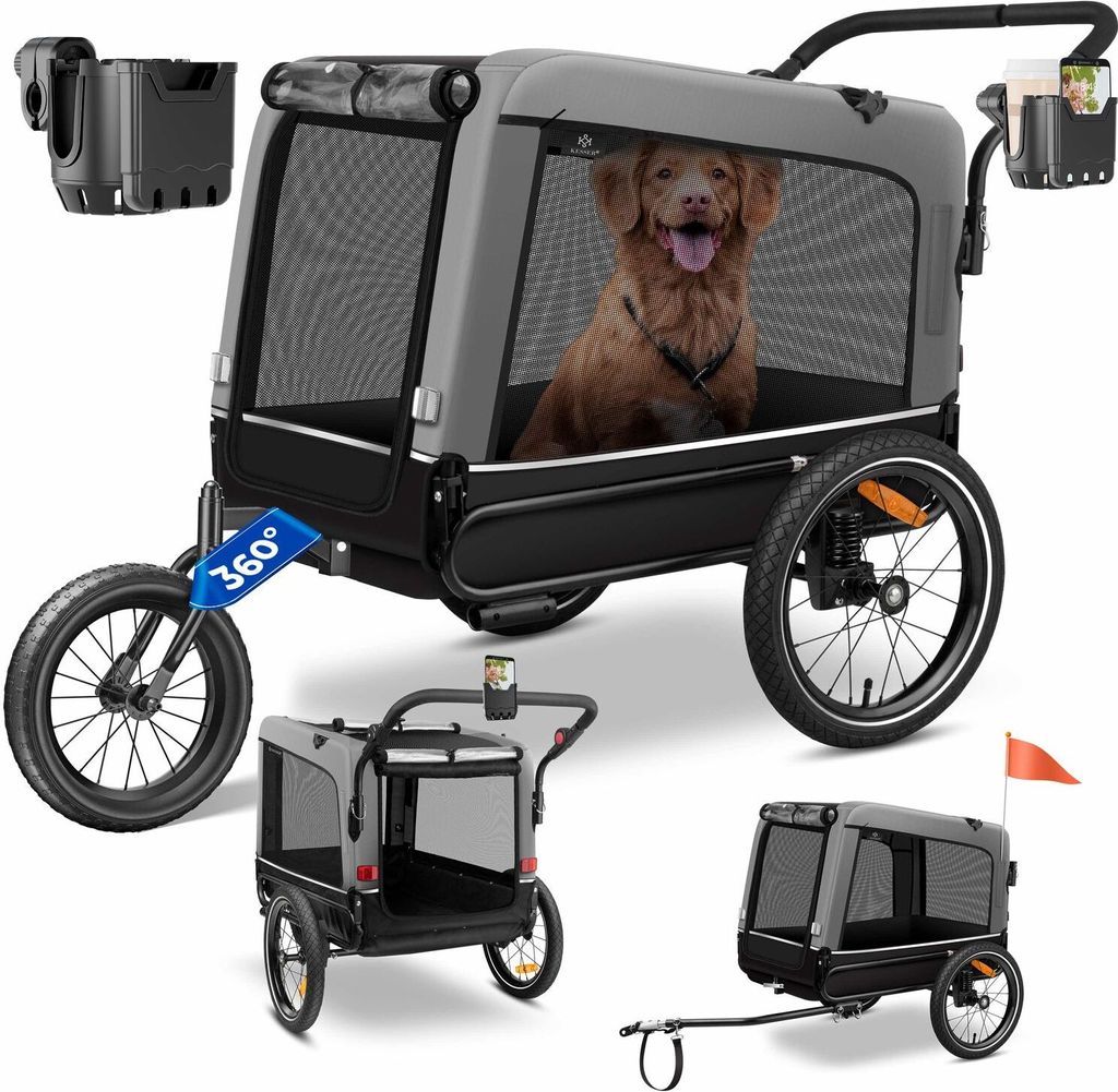 KESSER® Hundeanhänger Boxer 3-in-1 Hundebuggy & Jogger Produktbild 