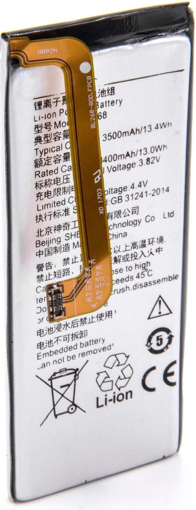 vhbw Akku Ersatz für Lenovo BL268 für Handy Smartphone Telefon (3400 mAh, 3,85 V, Li-Polymer)