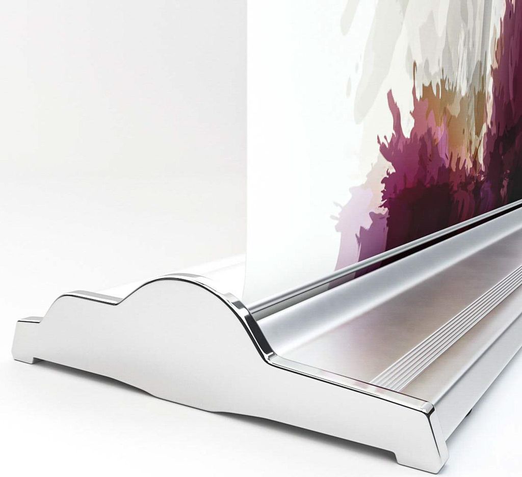 AlaBama | Roll Up Banner | Alu Silber | 85x200cm | Premium+ | Display Werbe
