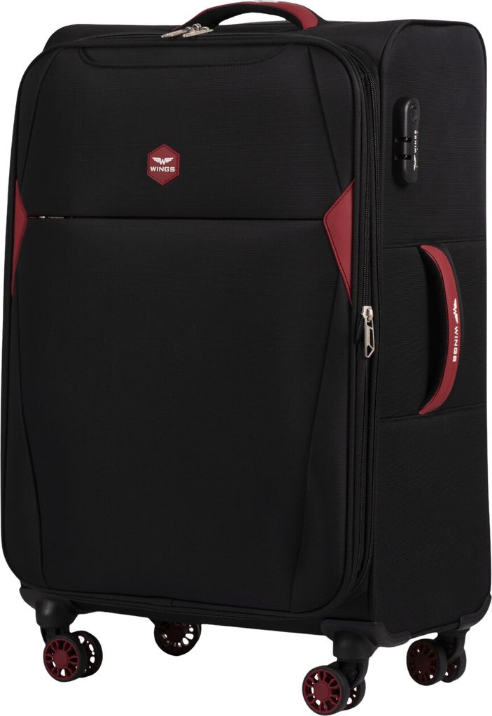 WINGS DIPPER Mittlerer Koffer, schwarz, 75L, erweiterbar, 4 Räder