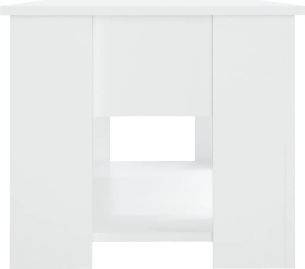 Table basse de salon rectangulaire blanche 79 cm en bois composite chic - 8