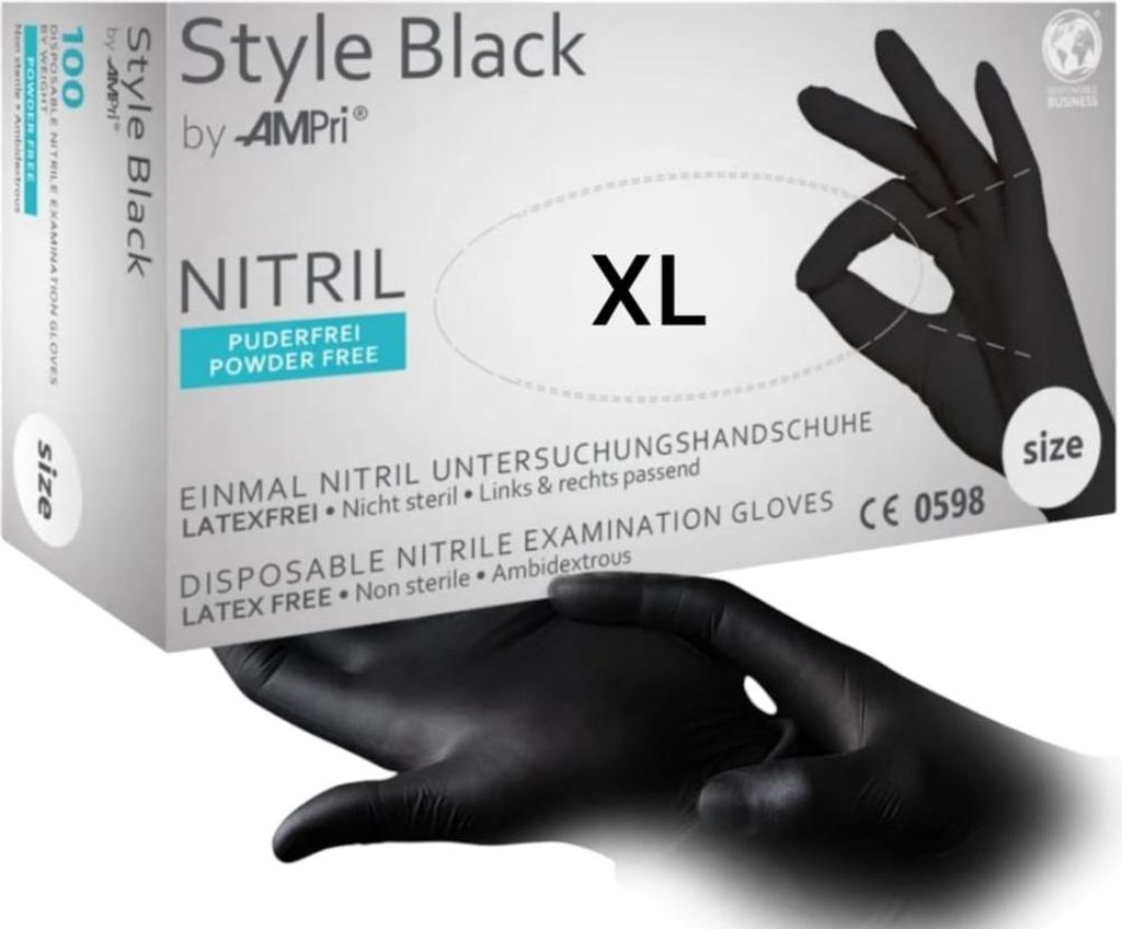 Rękawiczki Rękawice Nitrylowe Czarne STYLE BLACK AMPRI 100 Zdjęcie produktu 