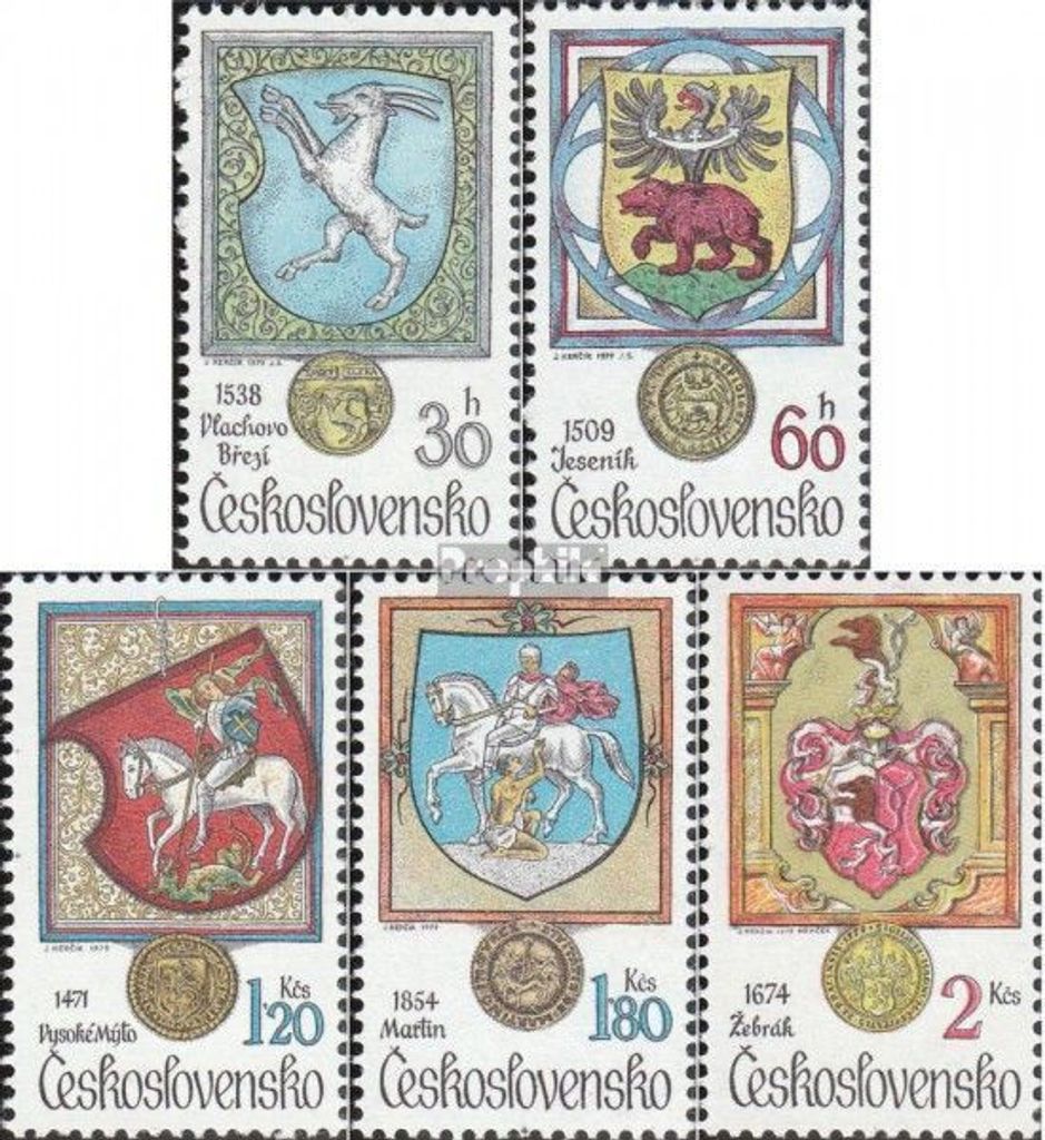 Briefmarken Tschechoslowakei 1979 Mi 2507-2511 (kompl.Ausg.) postfrisch Wappen