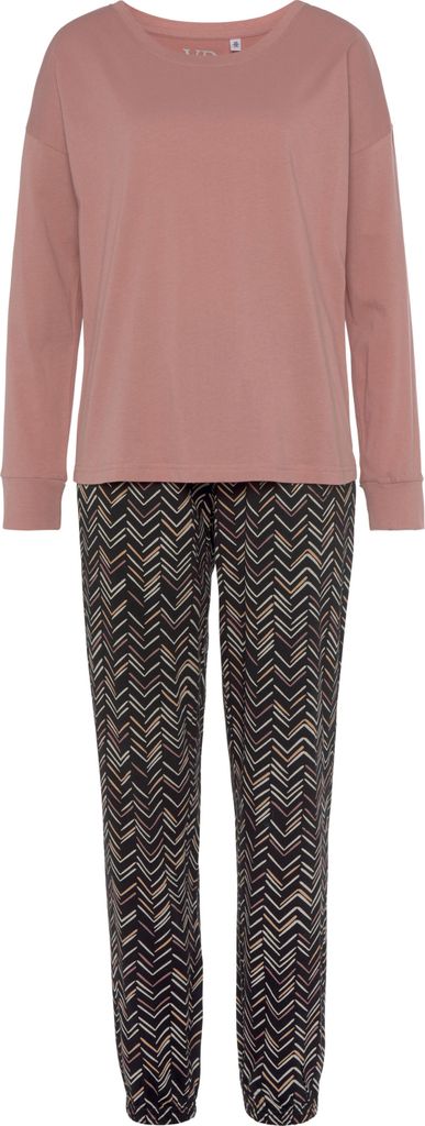 Vivance Dreams Pyjama 2 -teilig aprikose-schwarz Größe 36/38