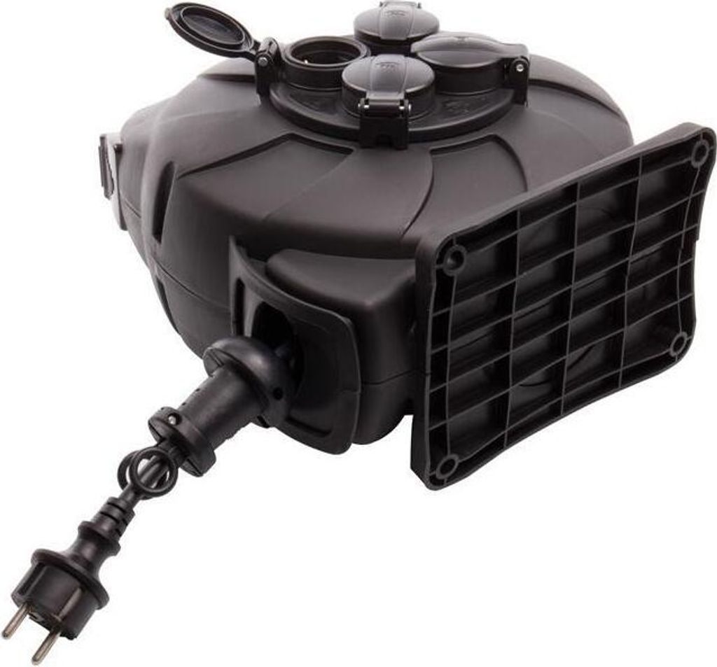 Kabeltrommel mit Automatischem Rücklauf 15m IP44 Schwarz Produktbild 6