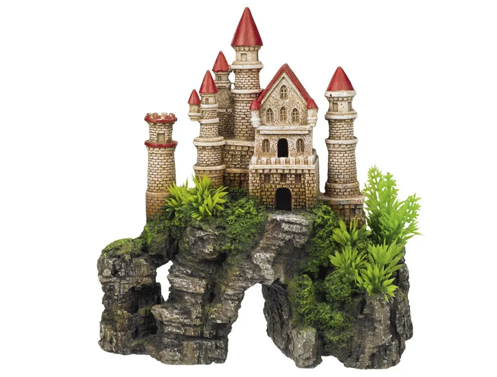 Ornamenti acquatici "SCHLOSS" con piante 20,3 x 9,3 x 21,7 cm