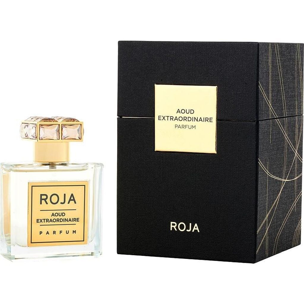 A perfume bottle and its box are displayed against a white background.