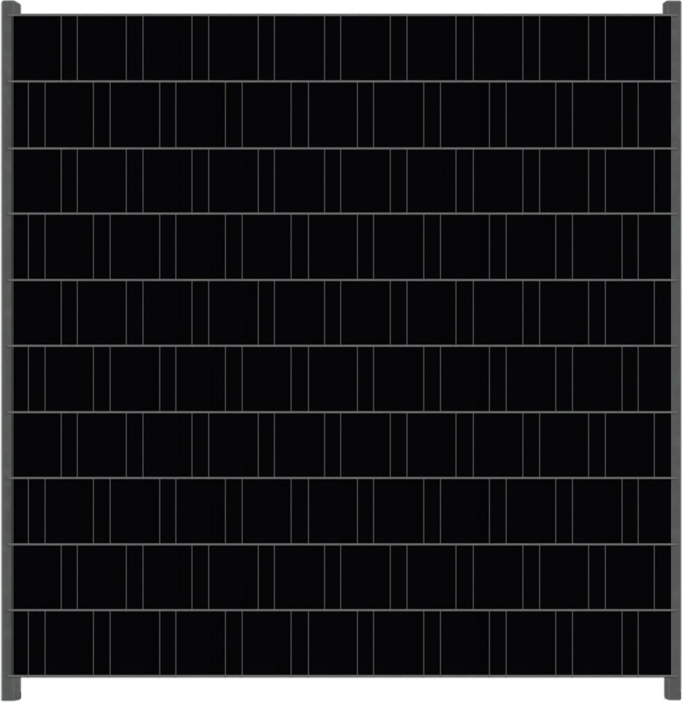 Wallario Zaunsichtschutz mit Motiv Schwarz für Ein- und Doppelstabmatten Zäune in der Größe 200 x 200 cm