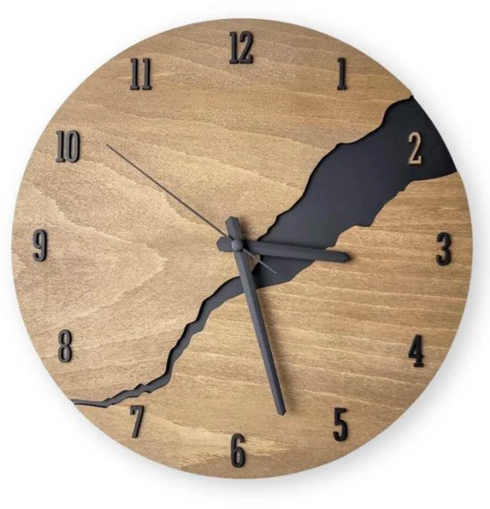 Horloge bois silencieuse anti-bruit pour salon, décoration murale zen