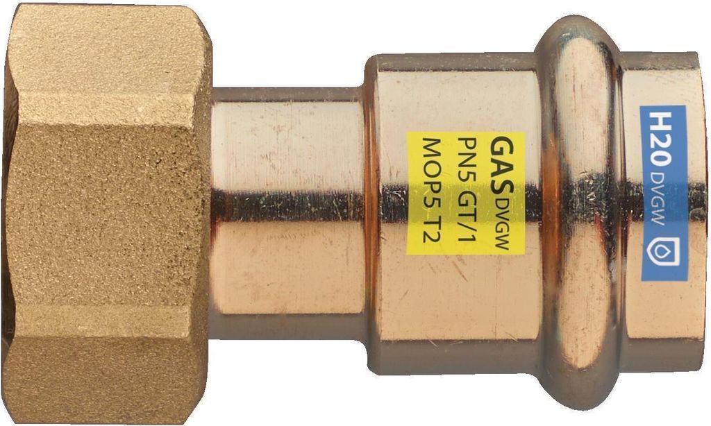Frabo Verschraubung mit Schwenk-Mutter flachdichtend 1 1/4 x 28 mm Rotguss
