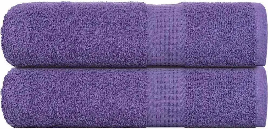 Set 2 Teli Doccia Viola FROGN 70x140 | Cotone Ring-Spun Anti-Irritazioni