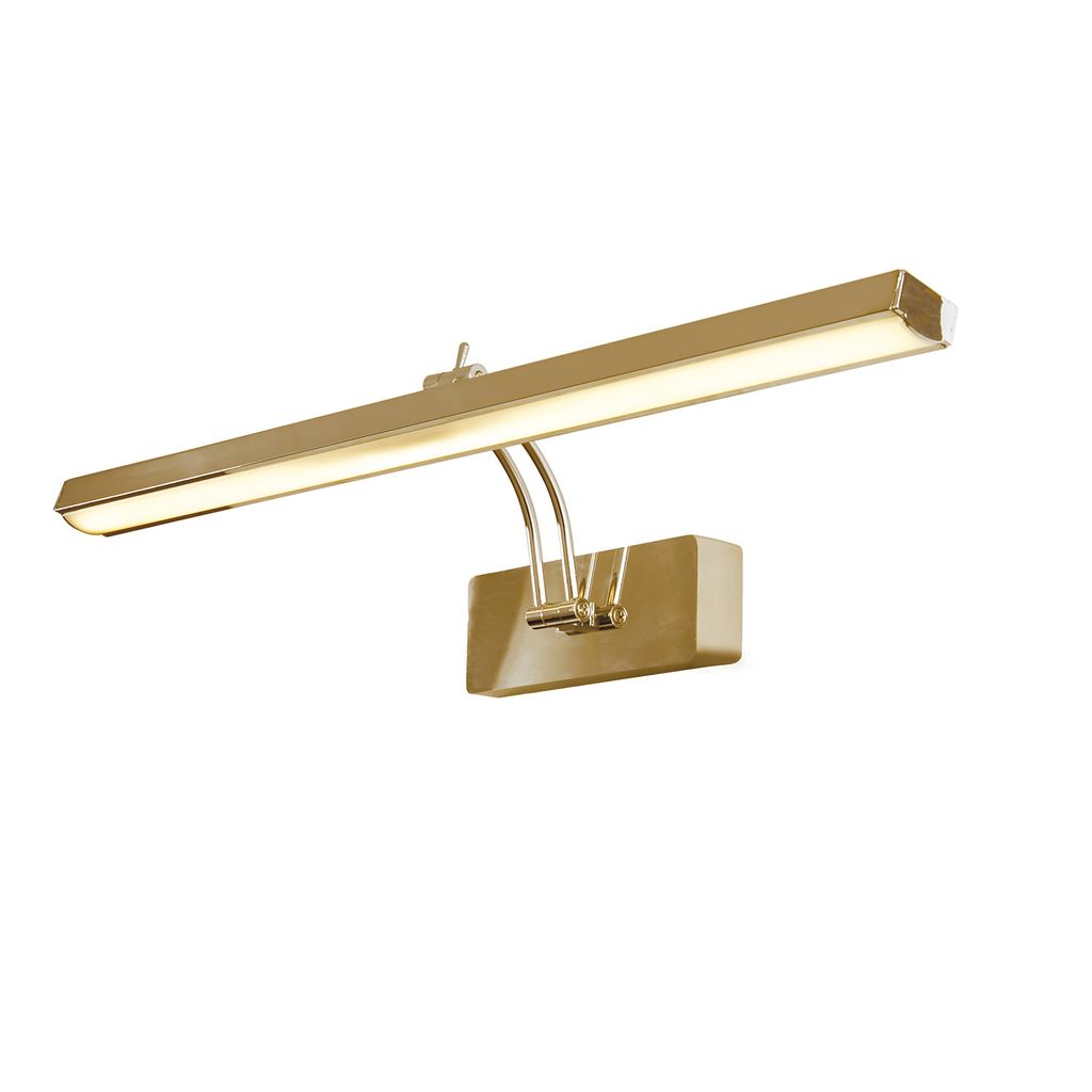 LED Wandlampe, Bilderleuchte, messing, beweglicher Spot, B 60,5 cm