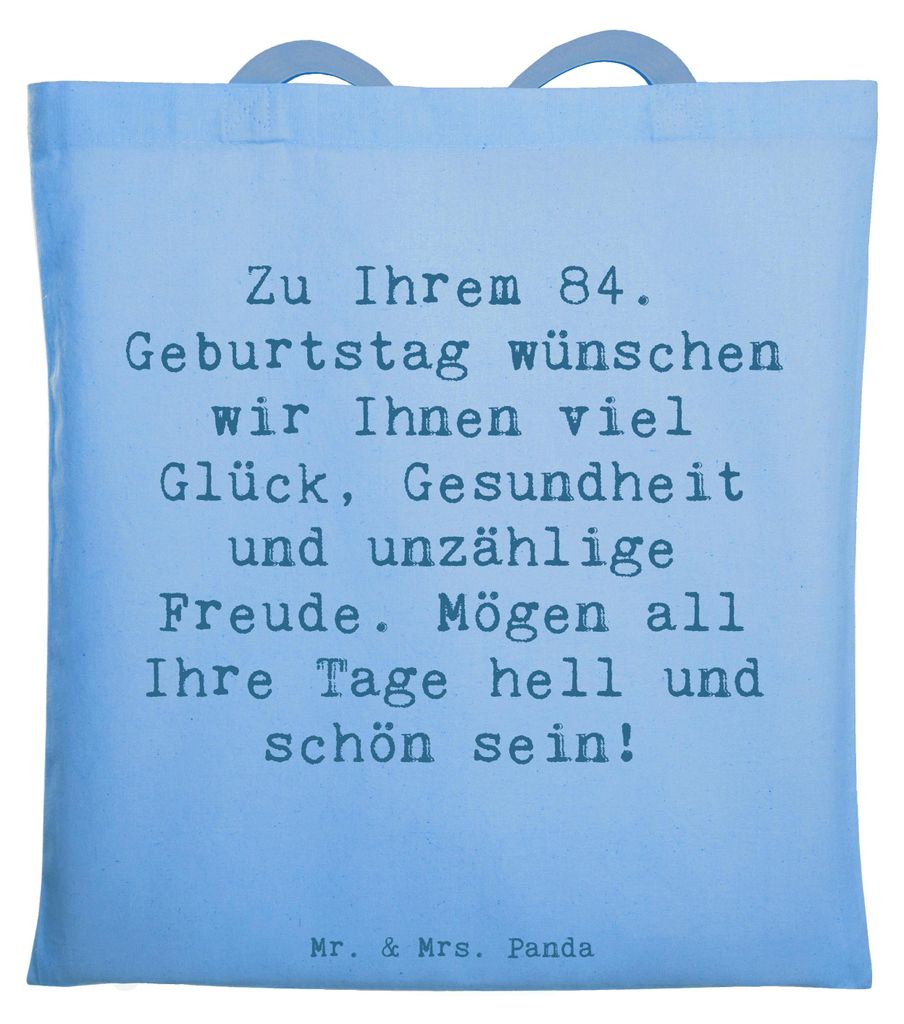 Mr. & Mrs. Panda Tote Bag Spruch 84. Geburtstag Produktbild 