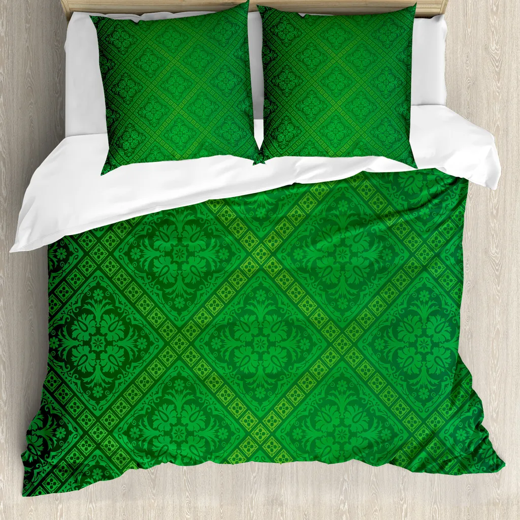 Copripiumino Ipoallergenico ABAKUHAUS Verde Bosco 155x220 Antiacaro