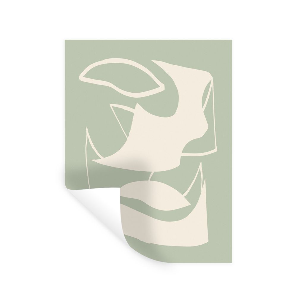 MuchoWow Wandtattoo Wandsticker Wandaufkleber Formen - Abstrakt - Grün 30x40 cm Selbstklebend und Repositionierbar - Sticker - Dekorfolie