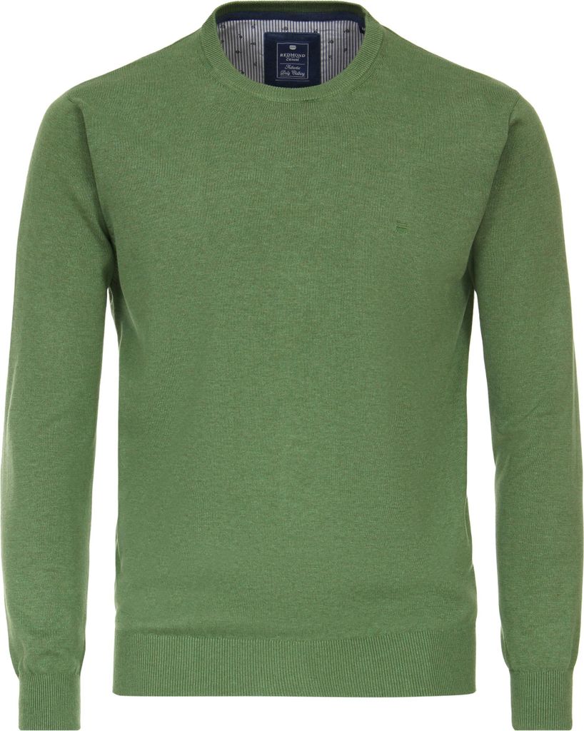 REDMOND Casual Herren Pullover Langarm Rundhals Comfort Grün XL