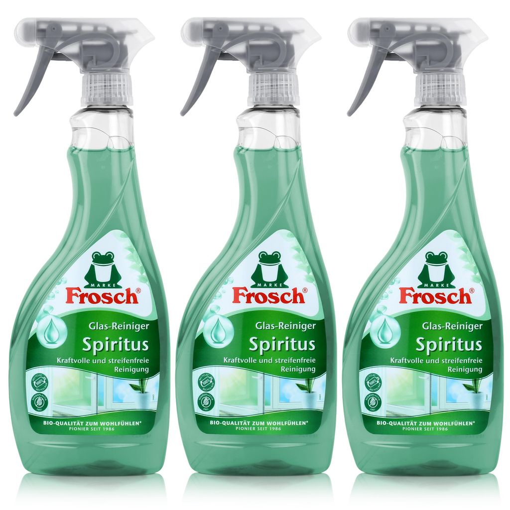 3x Frosch Spiritus Glas-Reiniger Sprühflasche 500 ml Produktbild 