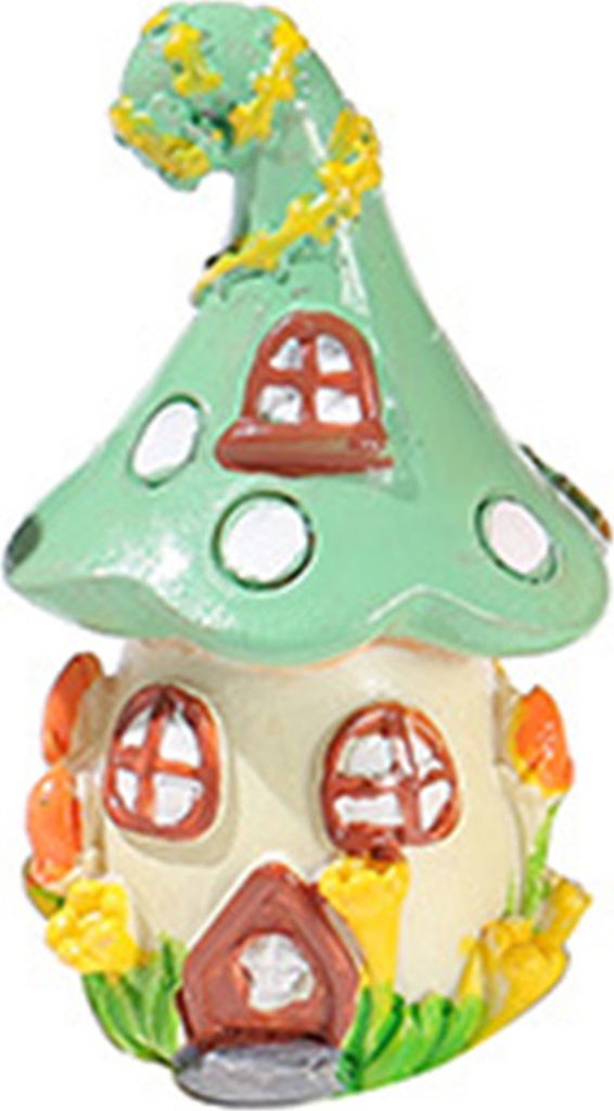 Mini House Desktop Orament 3d Kleine süße Harzhandwerk Geschenke Feen -Gartenpilz Cottage Desktop Nachbildung Miniaturgarten Accessoires-D