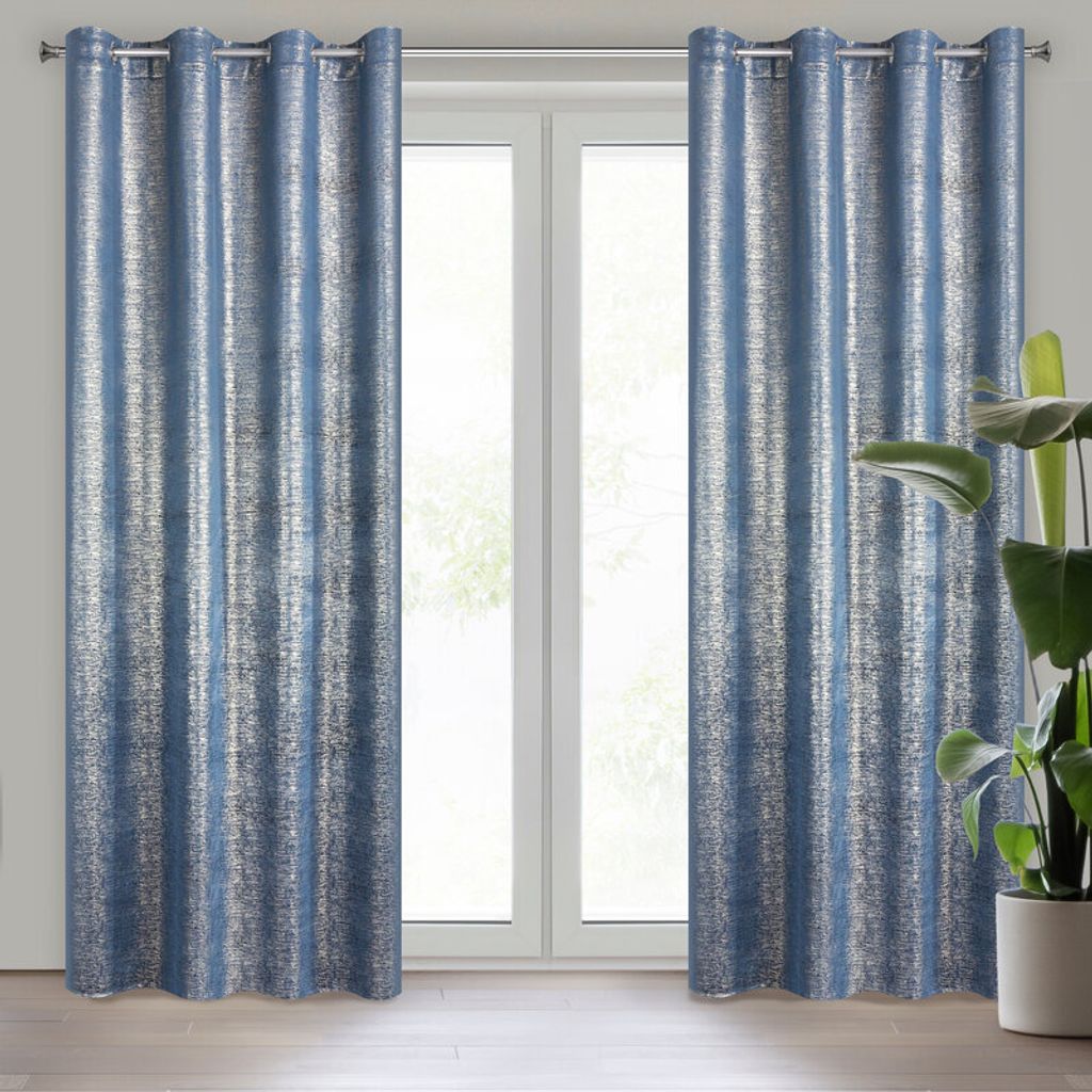 Vorhang MABEL dunkelblau marine140x250 cm  Ösen Ösenvorhang Produktbild 
