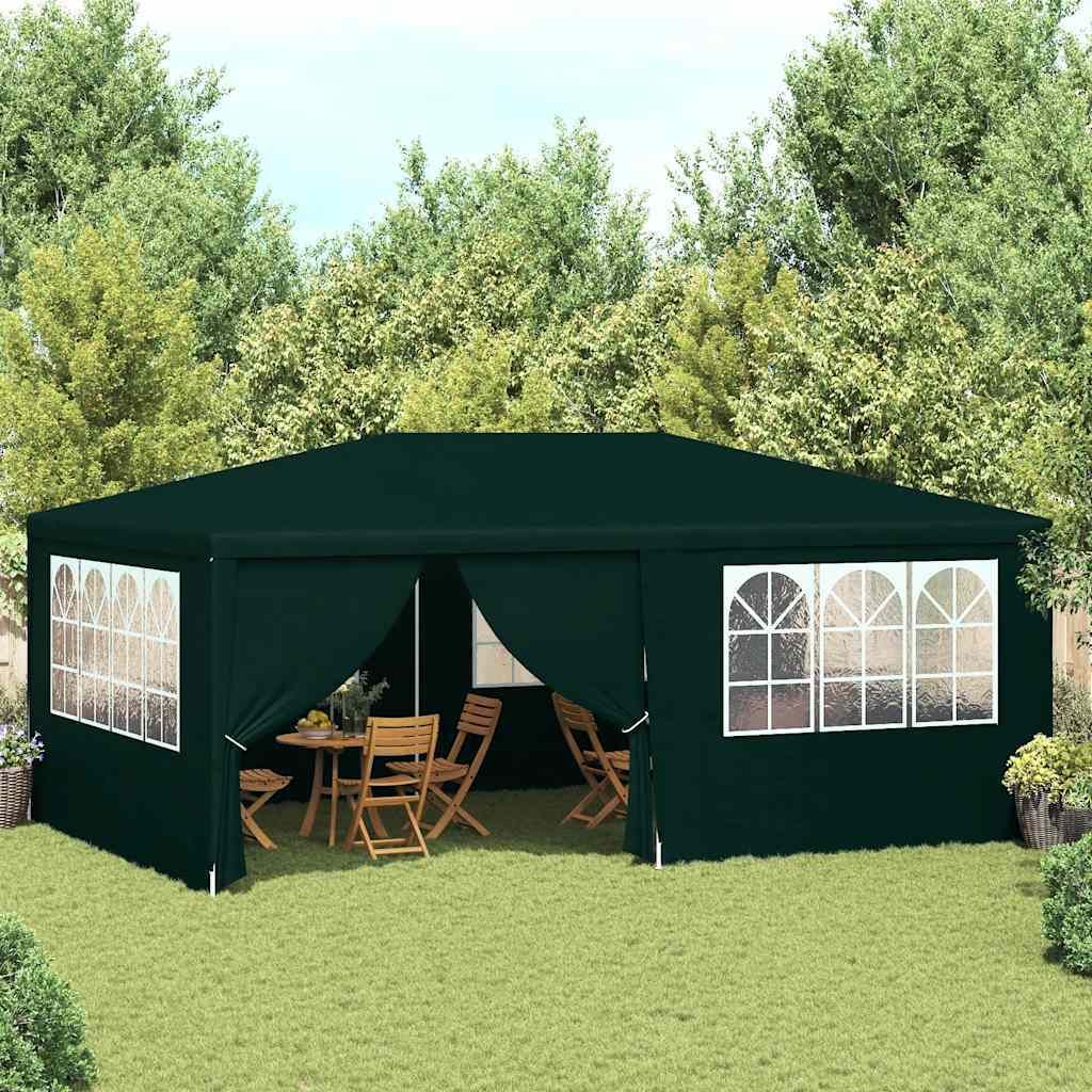 "2026 Promotion" Profi-Partyzelt mit Seitenwänden 4×6 m Grün 90 g/m² - Pavillons & Partyzelte CC26682