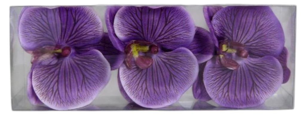 3x Schwimm-Orchidee. Kunstblume Seidenblume. 3x Schimmblüte Violett