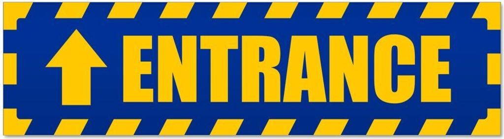 Kiwistar - Autoaufkleber - Blau - 45 x 12 cm - Entrance with Arrow gestreift - Hinweis Aufkleber Sticker für Auto, Kfz, Fahrrad, PKW, LKW