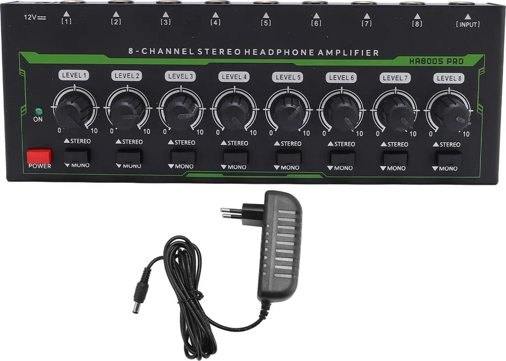 Amplificateur casque pour podcast et studio, mixage audio 8 canaux