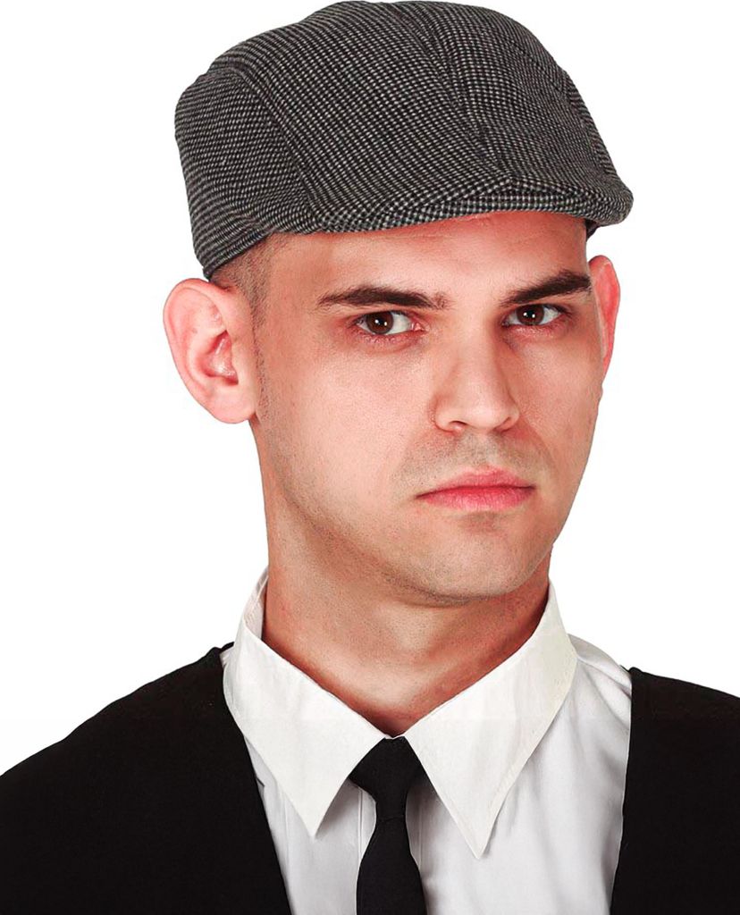 Gangster Kappe 20er Jahre Stil Graue Retro Schiebermütze Diebes Look Karneval Vintage Hut Gatsby Mode Klassiker, Farbe: Grau