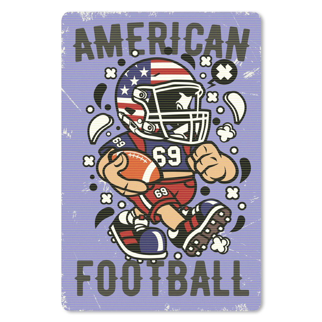 MuchoWow Mauspad Mousepad American Football - Lila - Vintage 40x60 cm - Mousepads - Maus Mat - Pad - Mausunterlage - Schreibtisch Accesoire