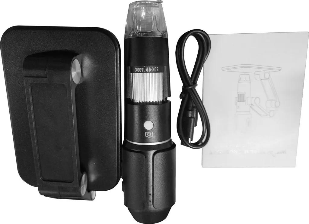 Microscope WiFi portable 2MP, loupe LED 1600X pour iPhone et Android PC