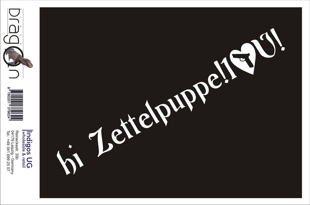 Aufkleber / Autoaufkleber - JDM / Die cut / Auto / OEM - Zettelpuppe! I love you - 210x30 mm gold - Heckscheibe / Heckscheibenaufkleber