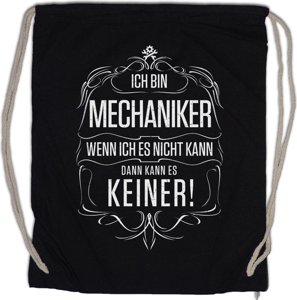 Urban Backwoods Ich Bin Mechaniker, Turnbeutel, Farbe: Schwarz