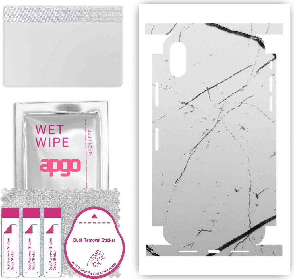 apgo Rückseite + Seiten Schutzfolie, Skin, kompatibel mit Apple iPhone X, Hinten Displayschutzfolie aus Vinylfolie, kratzfest, einfache Montage - ...