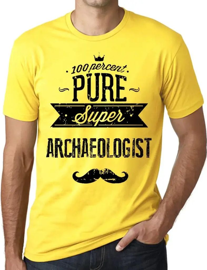 Herren Grafik T-Shirt 100% reiner Superarchäologe – 100% Pure Super Archaeologist – Öko-Verantwortlich Vintage Jahrgang Kurzarm Lustige Druck
