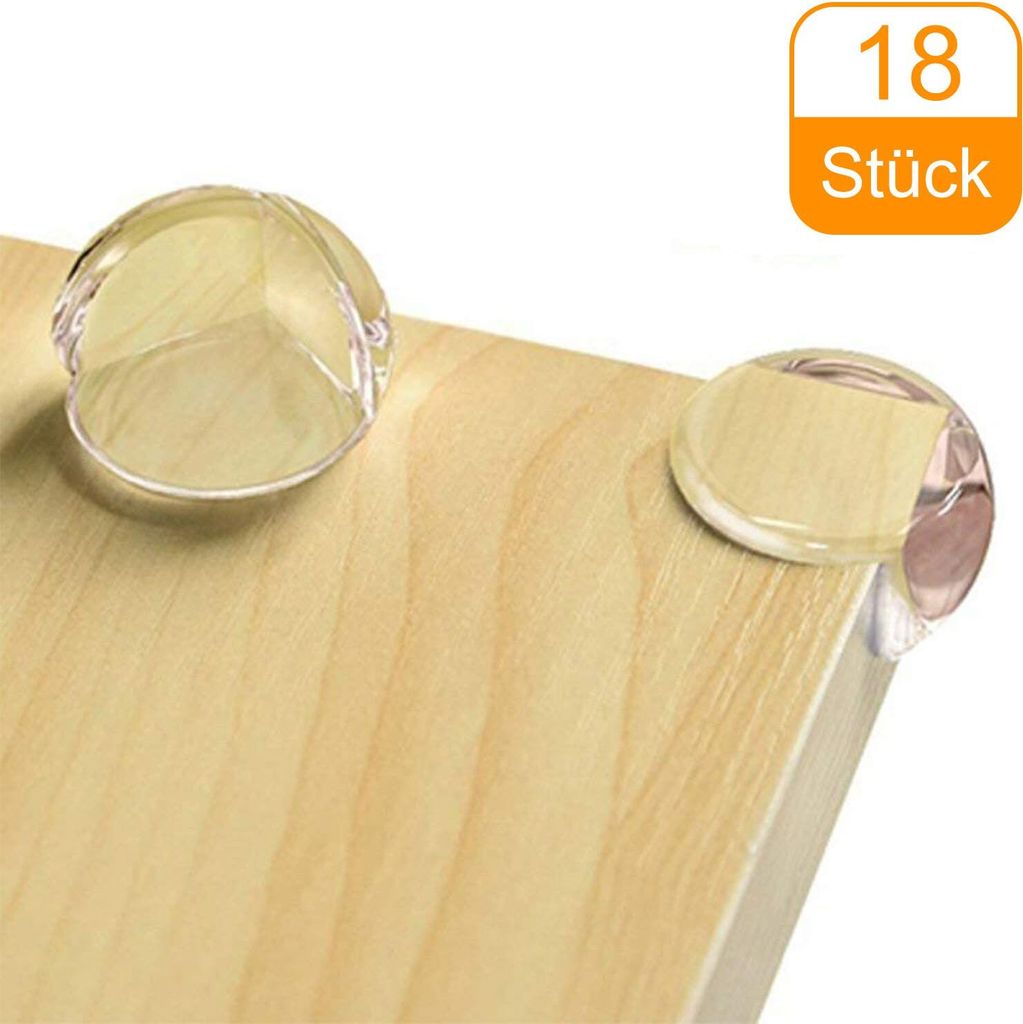 Eckenschutz und Kantenschutz für Kindersicherung, für Tisch und Möbel Ecken, Stoßschutz für Baby und Kinder, für Baby Schutz, Transparent (18...