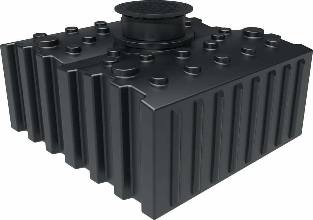 GreenLife Regenwasser-Flachtank 5.000 l mit Ausgleichsdom und begehbarer Abdeckung