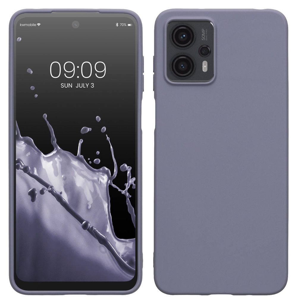 kwmobile Handyhülle für Motorola Moto G23 / Moto G13 Hülle - TPU Case - Kabelloses Laden - Schutzhülle Cover in Lavendelgrau
