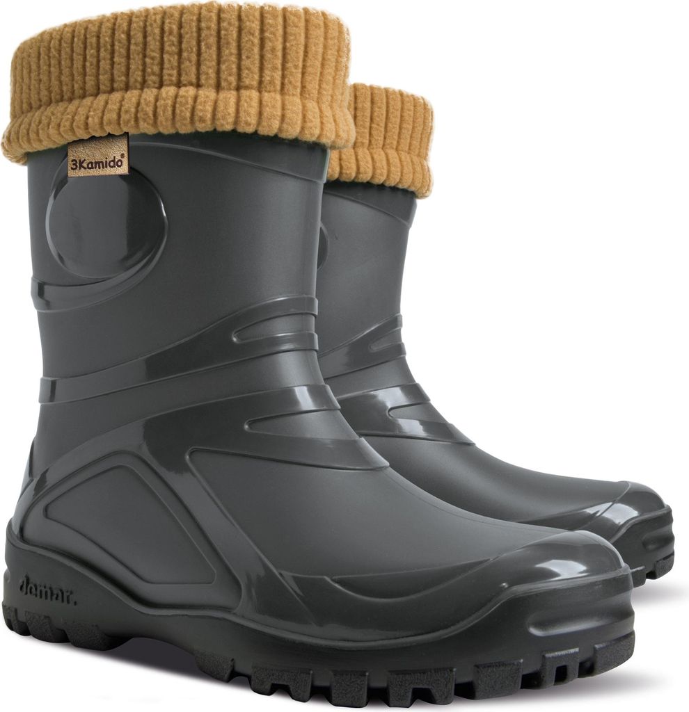 3Kamido GoTherm Gummistiefel mit einem Innenschuh aus natürlicher Wolle, sehr komfortabel und sehr warm, aus PVC, mit rutschfester Sohle, wasserdi...